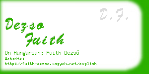 dezso fuith business card